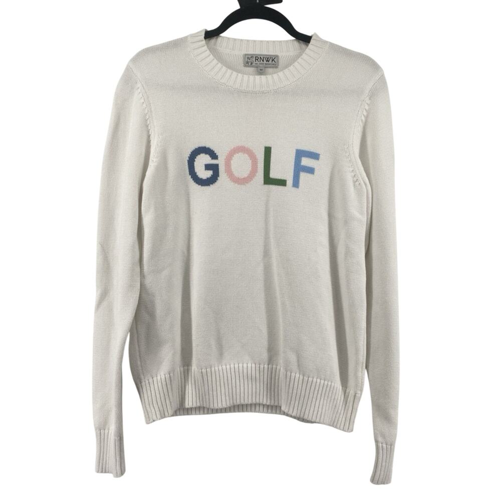 Women's RNWK Renwick White 100% Cotton Golf Sweater